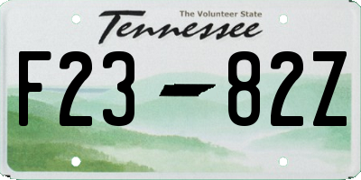 TN license plate F2382Z