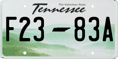 TN license plate F2383A
