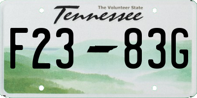 TN license plate F2383G