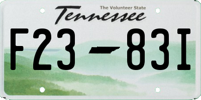TN license plate F2383I