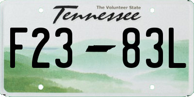 TN license plate F2383L