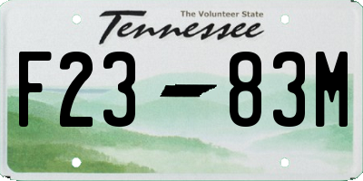 TN license plate F2383M