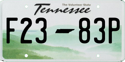 TN license plate F2383P