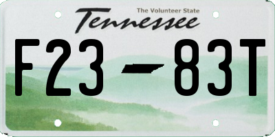 TN license plate F2383T