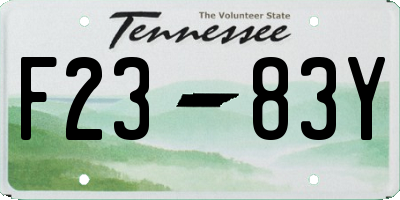 TN license plate F2383Y