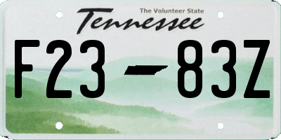 TN license plate F2383Z