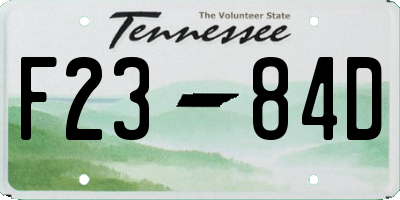 TN license plate F2384D