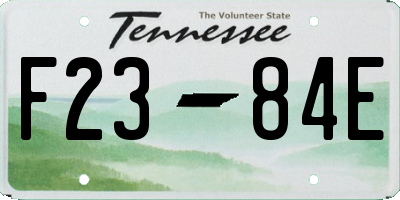 TN license plate F2384E