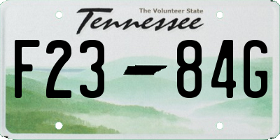 TN license plate F2384G