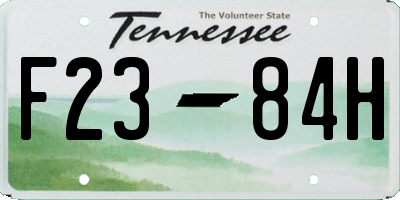 TN license plate F2384H