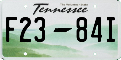 TN license plate F2384I