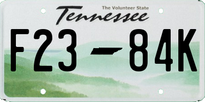 TN license plate F2384K