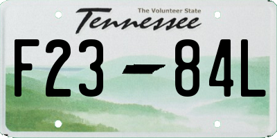 TN license plate F2384L