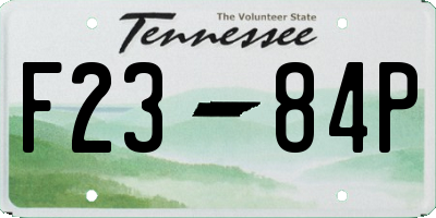 TN license plate F2384P