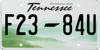 TN license plate F2384U