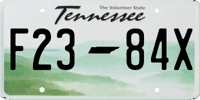 TN license plate F2384X
