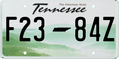 TN license plate F2384Z