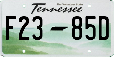 TN license plate F2385D