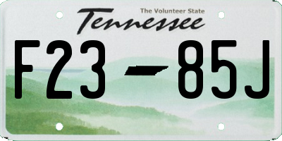 TN license plate F2385J
