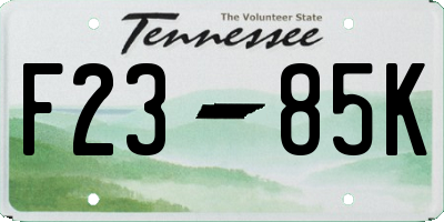 TN license plate F2385K