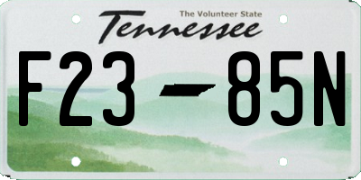 TN license plate F2385N