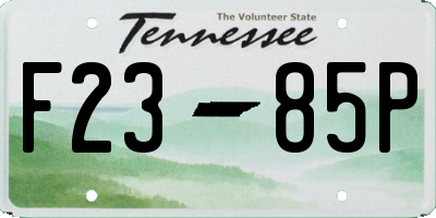 TN license plate F2385P