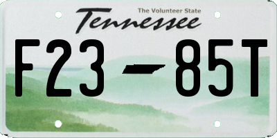TN license plate F2385T