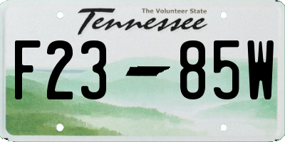 TN license plate F2385W