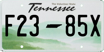 TN license plate F2385X