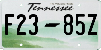TN license plate F2385Z
