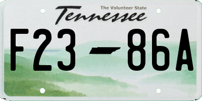 TN license plate F2386A