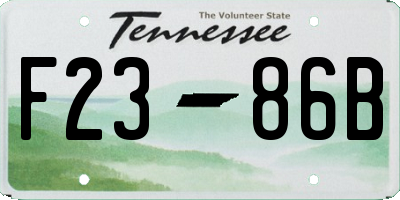 TN license plate F2386B