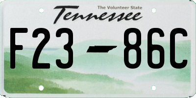 TN license plate F2386C