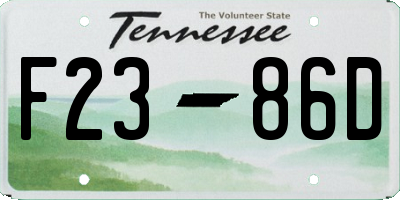 TN license plate F2386D
