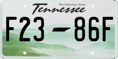 TN license plate F2386F