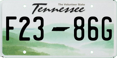 TN license plate F2386G