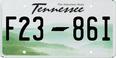 TN license plate F2386I