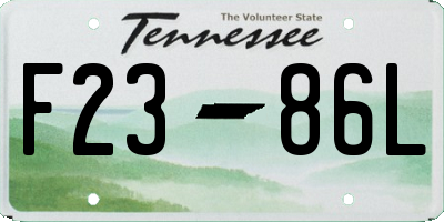 TN license plate F2386L