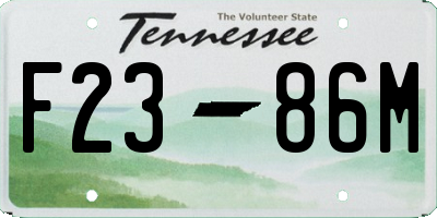 TN license plate F2386M