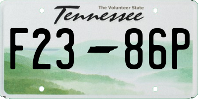 TN license plate F2386P