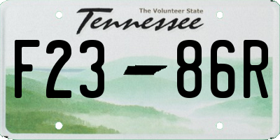 TN license plate F2386R