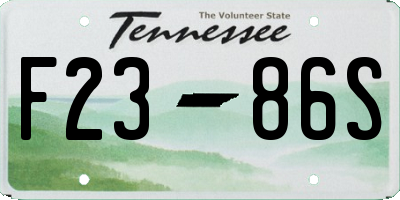 TN license plate F2386S