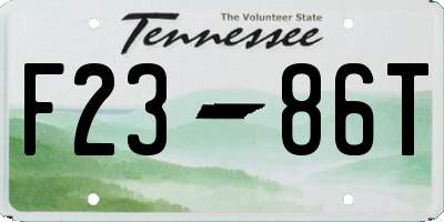 TN license plate F2386T