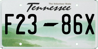 TN license plate F2386X