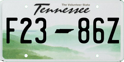 TN license plate F2386Z