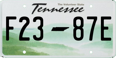 TN license plate F2387E