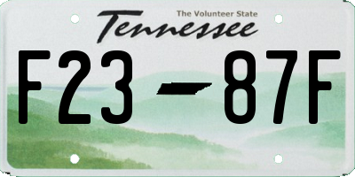 TN license plate F2387F