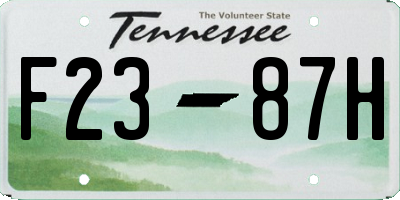TN license plate F2387H