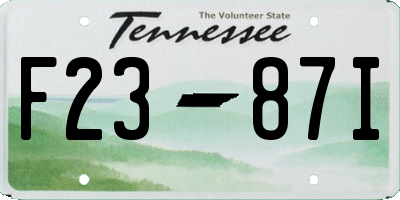 TN license plate F2387I