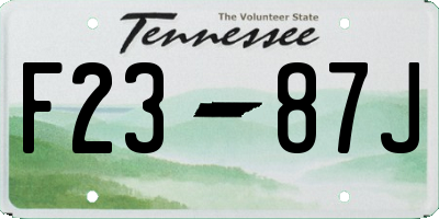 TN license plate F2387J